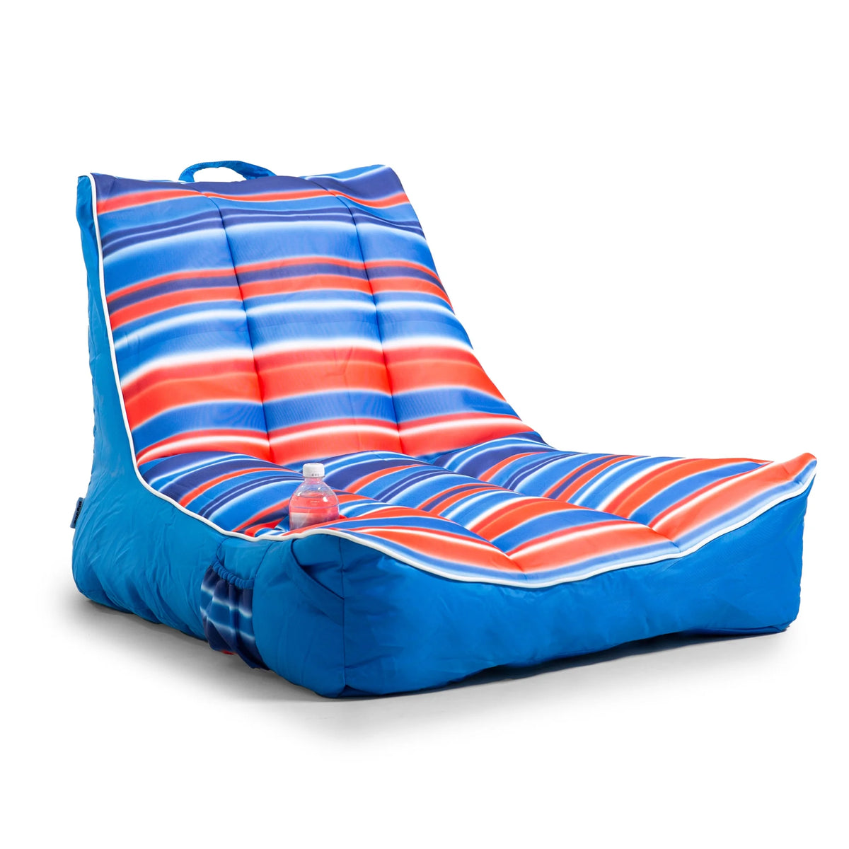 Big Joe Captain's Float Pool Float Adult Doubled-Sided Mesh 3 Feet Bean Filled Pool Float with Cup Holder Blurred Americana