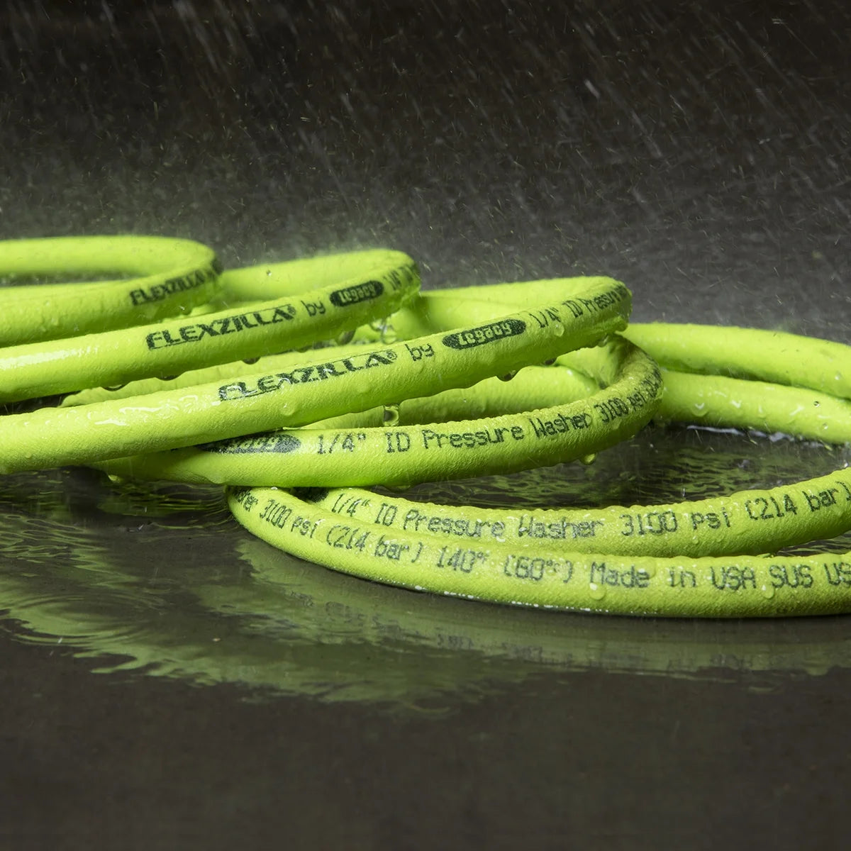 Flexzilla Pressure Washer Hose, 1/4 in. x 50 ft., 3600 PSI, M22 Fittings, ZillaGreen