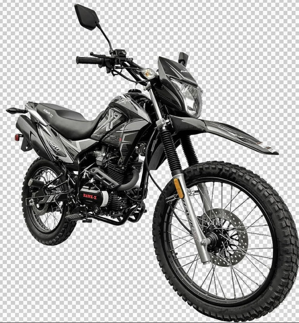 RPS New Hawk X 250 Enduro Dirtbike adults youth Dual Sports 5 Speed bike - Color Black