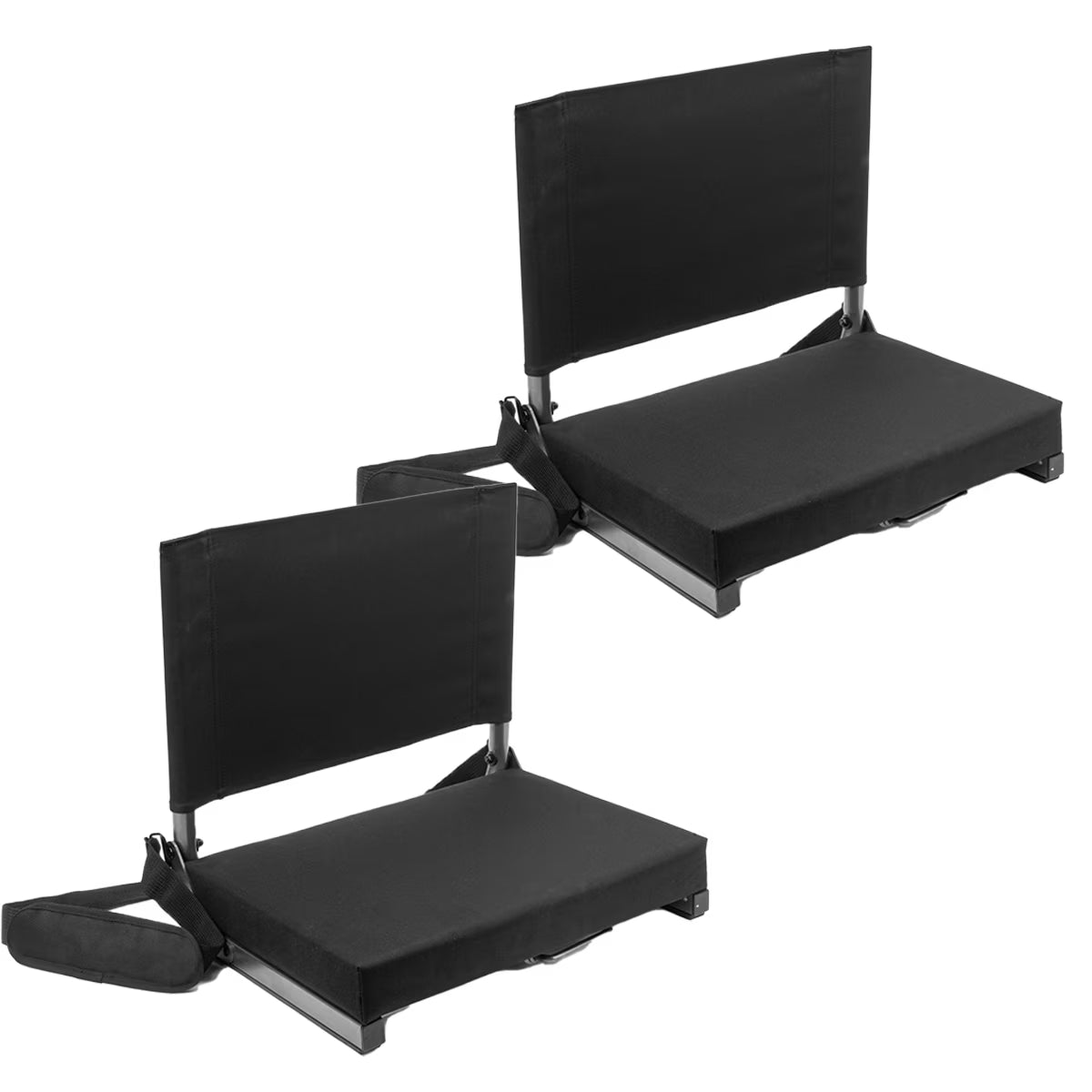 Cascade Mountain Tech Black Ultra-Padded Stadium Seat for Bleachers �M?2 Pack