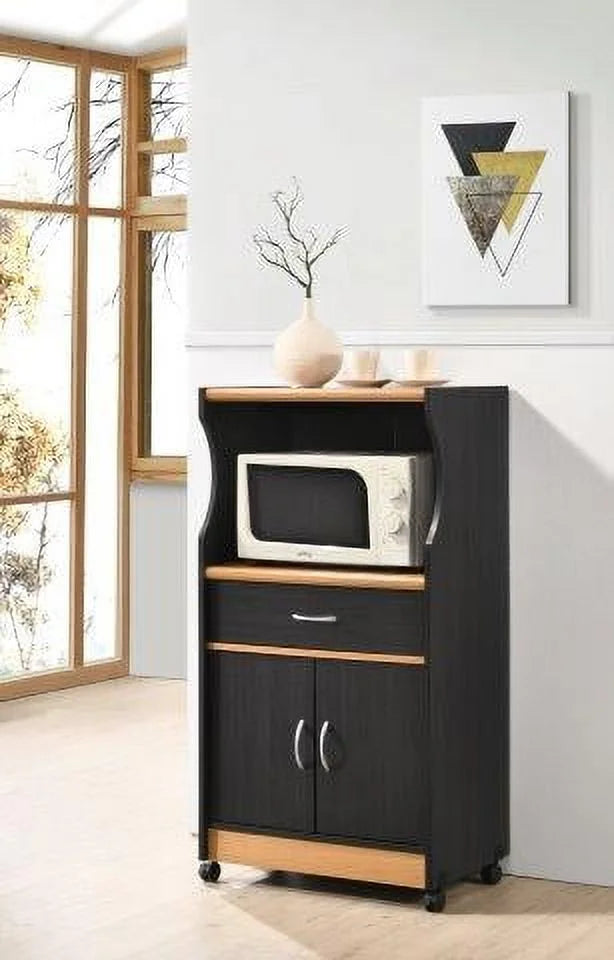 Hodedah Microwave Kitchen Cart, White