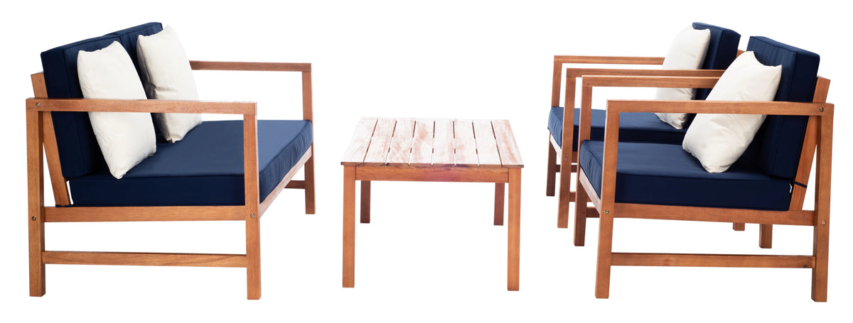 Safavieh Montez 4 Piece Outdoor Set with Accent Pillows
