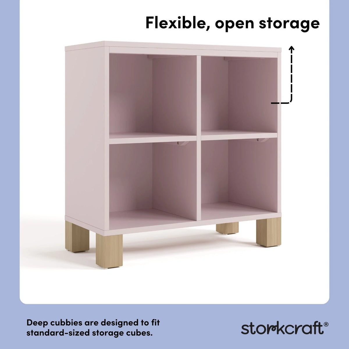 Storkcraft California Cube Organizer Children's Bookcase, Blush with Driftwood
