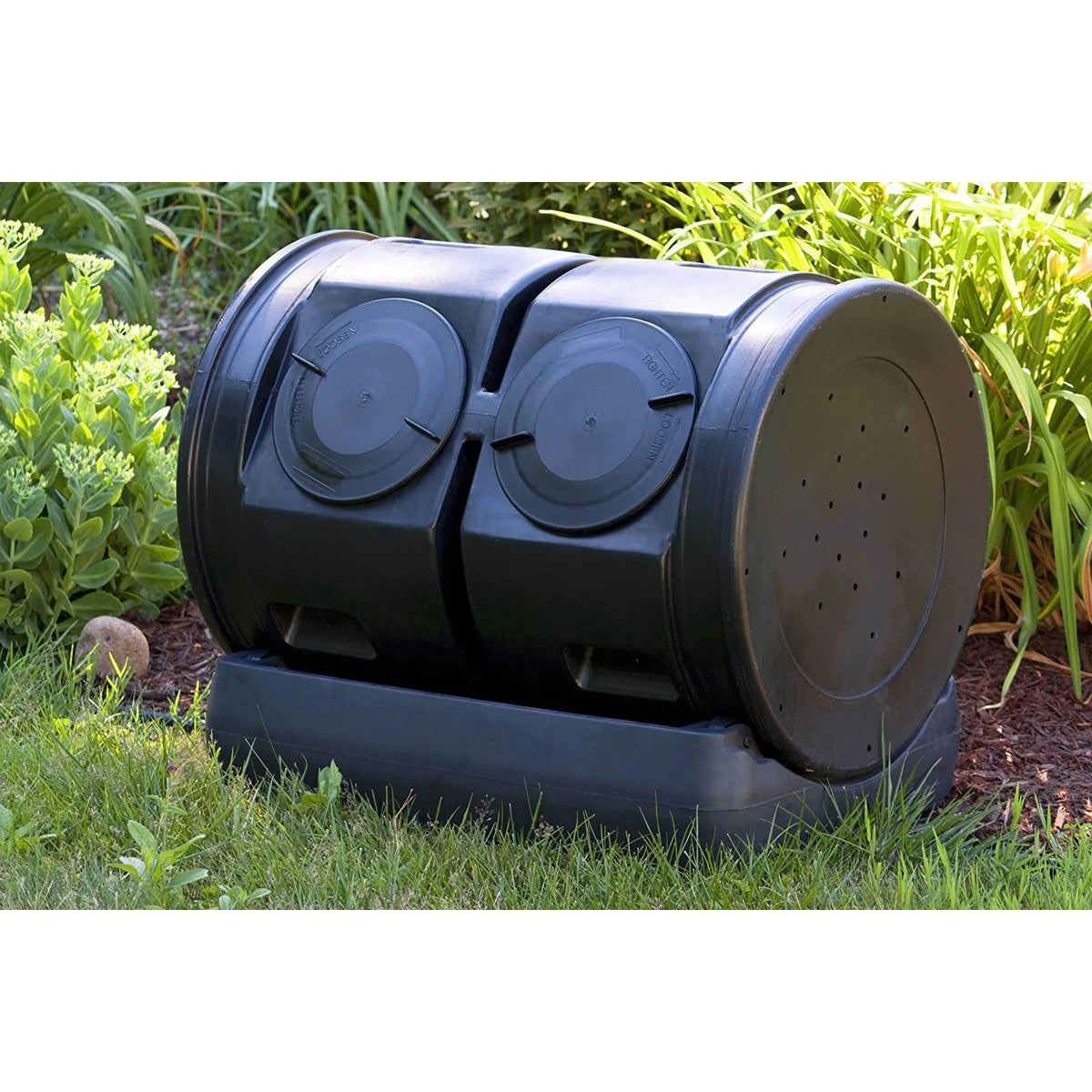 Good Ideas Compost Wizard Outdoor Dual Tumbler Compost Container, Black