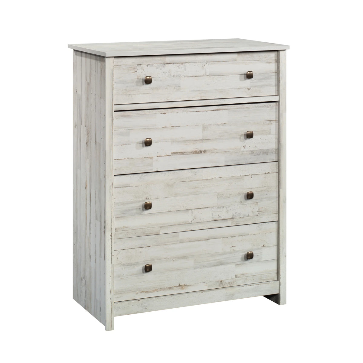 Sauder River Ranch 4-Drawer Dresser Dresser, White Plank Finish