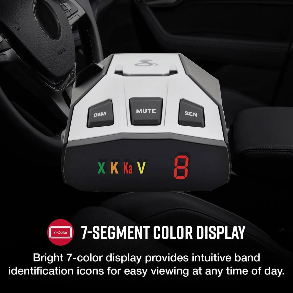 Cobra RAD 350 Laser Radar Detector - Long Range, False Alert Filter, OLED Display, Front & Rear Detection