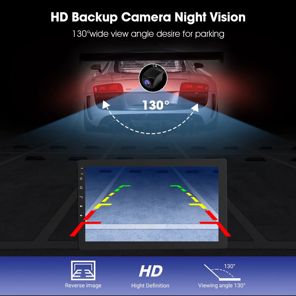 Haudio 10.1" Rotatable Touch Screen Car Stereo Single Din, Wireless CarPlay/Android Auto Car Video, 2GB+32GB, GPS Navigation, Hi-Fi Sound Car Audio, BT 4.2, Backup Camera(Vertical Fit)