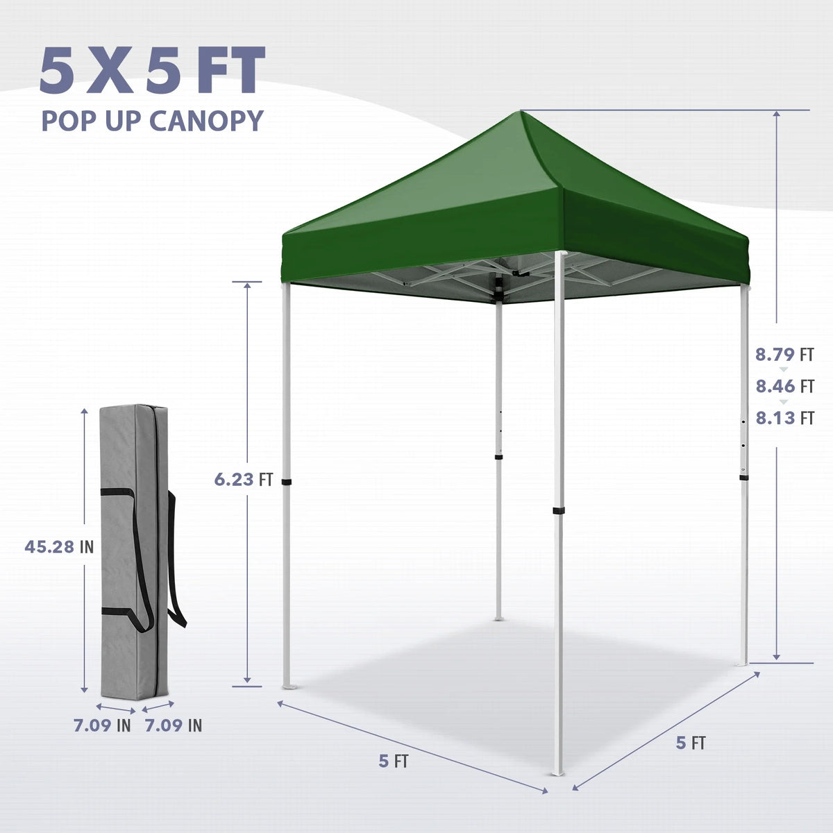 INTER HUT 5x5 Outdoor Pop up Canopy Gazebo, Instant Easy Set up Outdoor Canopy Commercial Fair Shelter, Beige