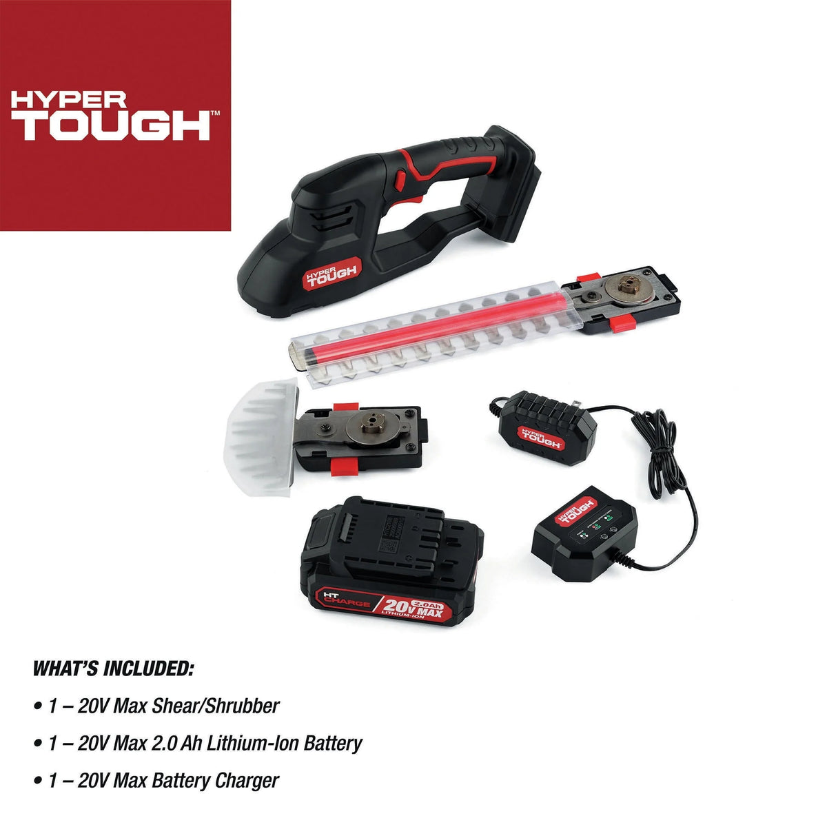 Hyper Tough 20V Cordless 5" Shear/ 9" Shrubber, with Battery and Charger; HT13-401-003-02
