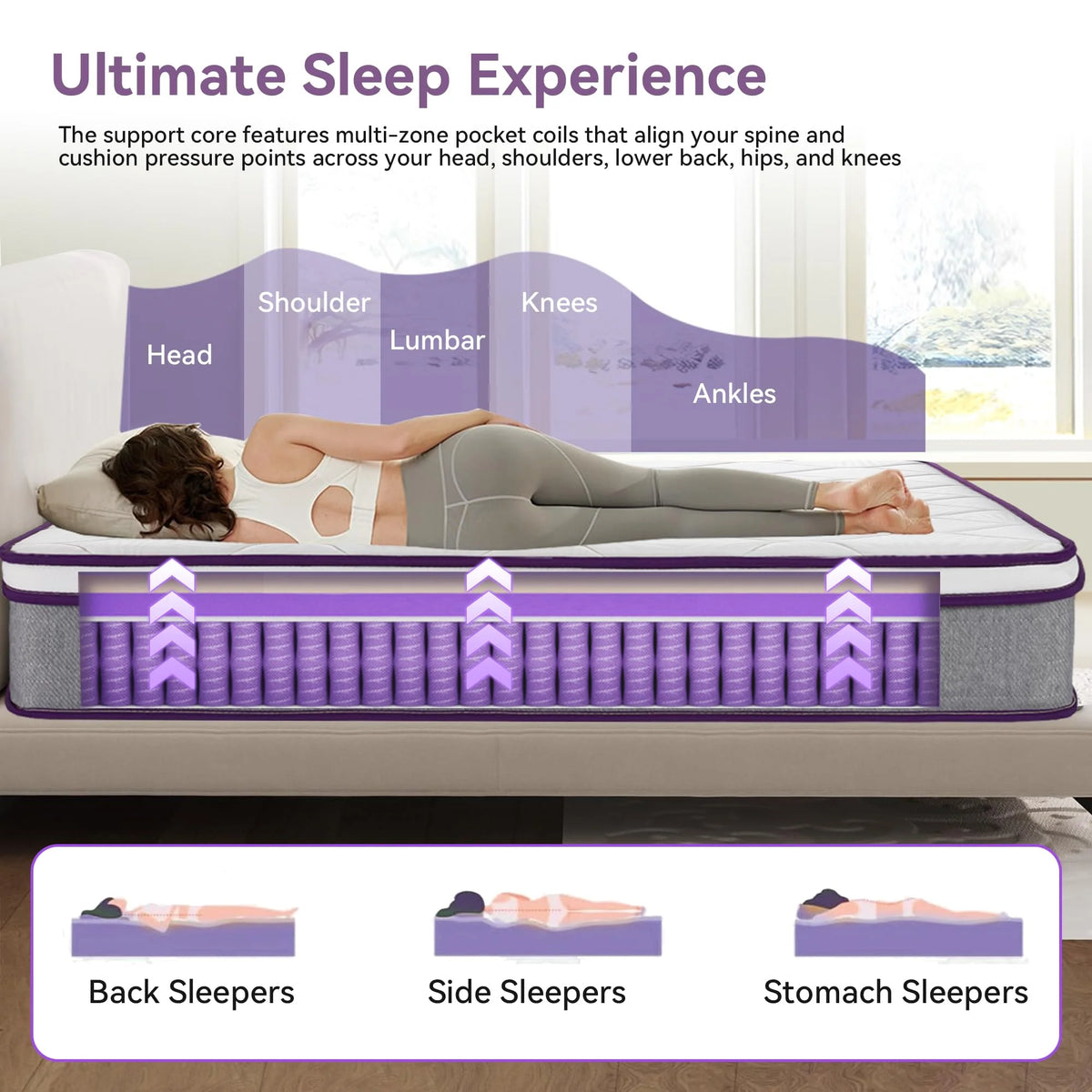 Mattress Twin, 12 Inch Medium Firm Twin Size Mattress in a Box, Hybrid Mattresses with Gel Memory Foam and Pocket Springs for Motion Isolation & Pressure Relief, Strong Edge Support