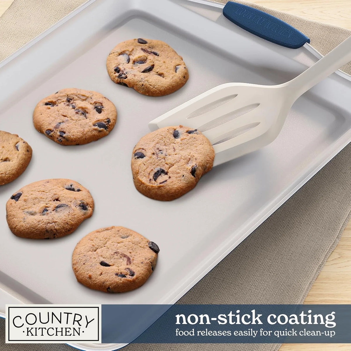 Country Kitchen 10-Piece Nonstick Bakeware Set - Stackable Pots and Pans, Black