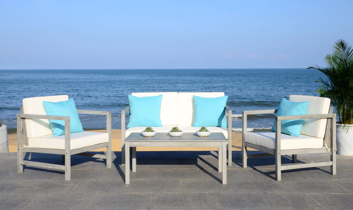 Safavieh Montez 4 Piece Outdoor Set with Accent Pillows