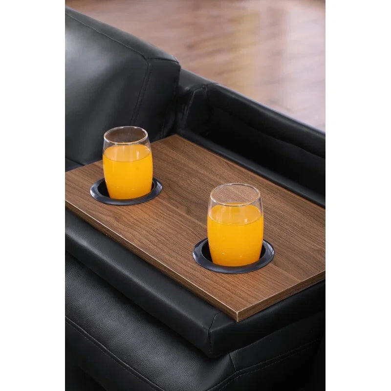 Sectional Sofas Faux Leather L - Shaped Sectional Set with Cup Holders 2pc,Large Sectional Couches