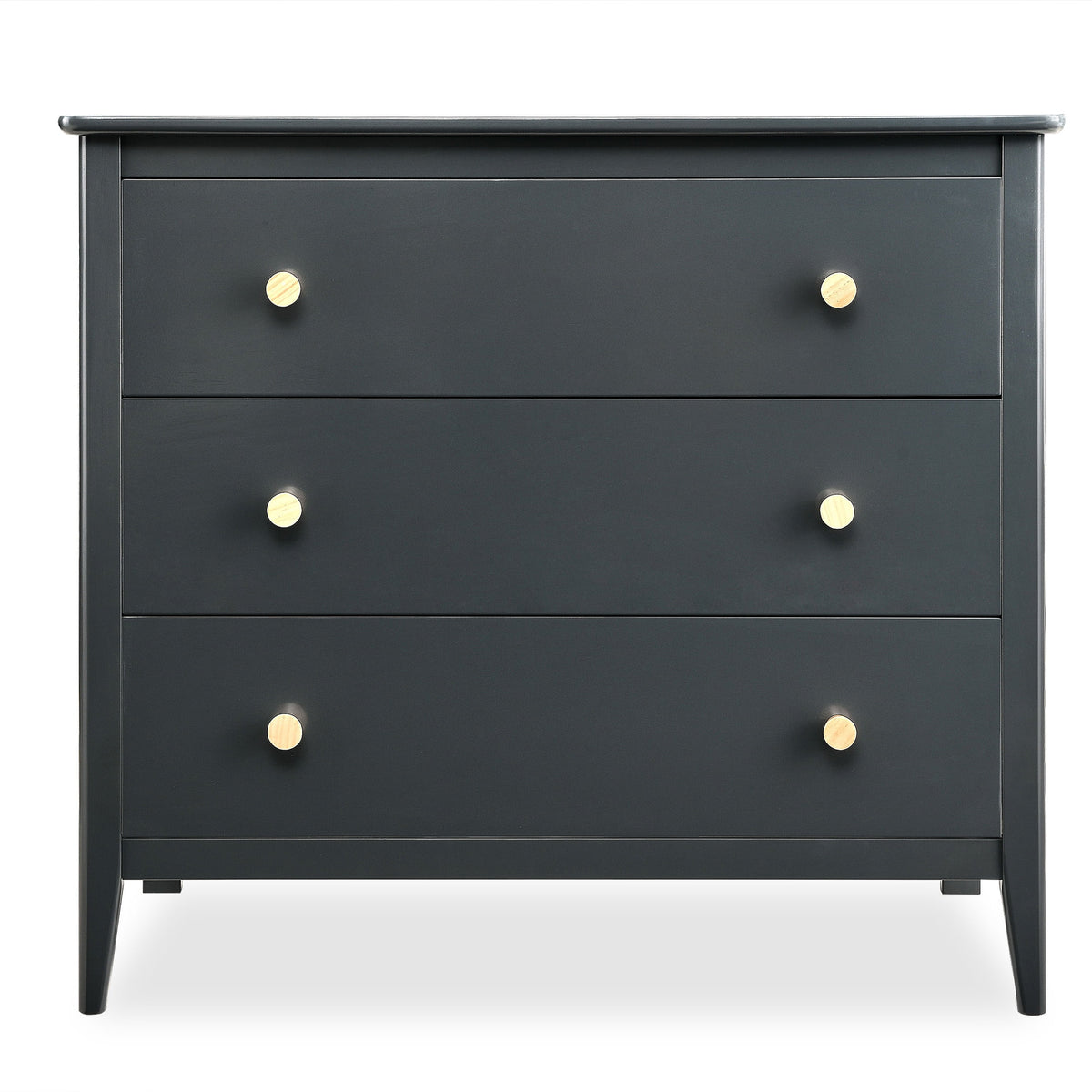 Delta Children Casey 3 Drawer Dresser with Interlocking Drawers, Black Ebony/Natural