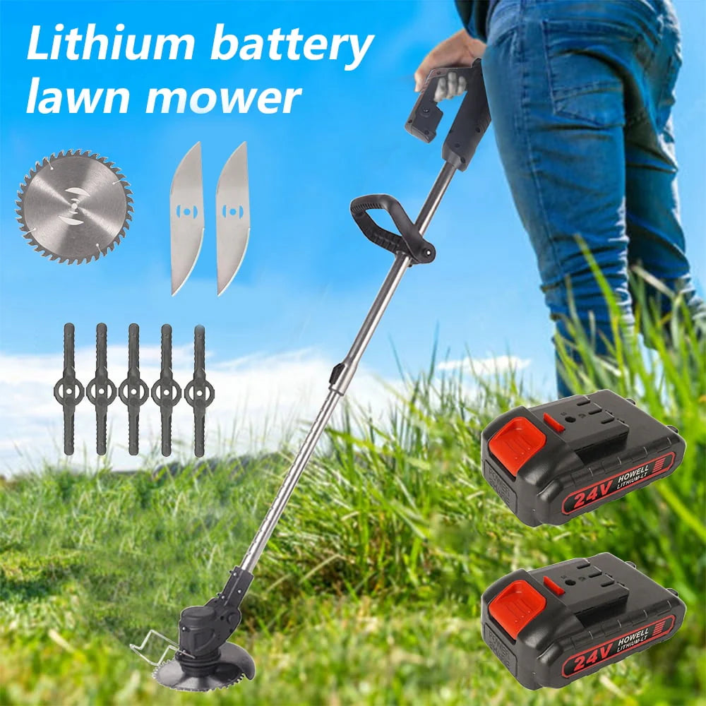 Paddsun Electric Weed Eater Lawn Edger Cordless Grass String Trimmer Cutter 24V &Battery