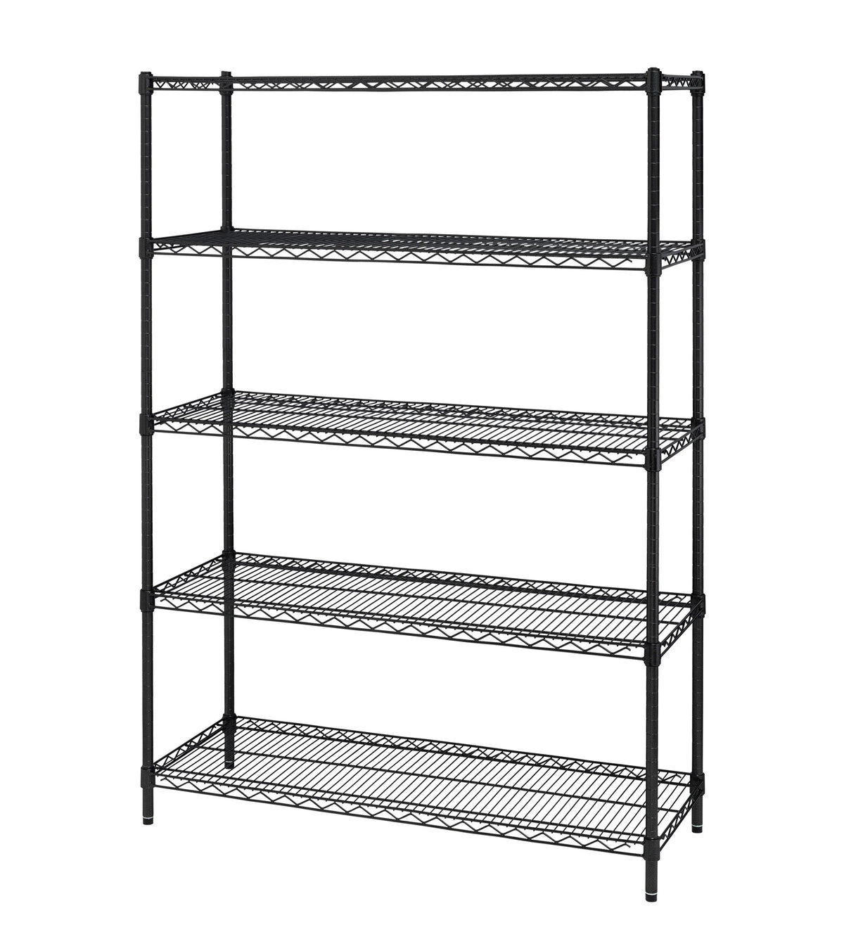Hyper Tough Wire 5-Tier Storage Shelf Unit 72"H x 48"W x 16"D, 3000lb Total Capacity, Black
