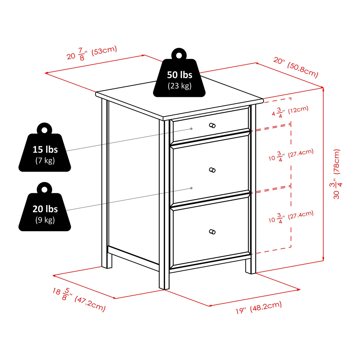 Winsome Delta Home Office File Cabinet, White Finish