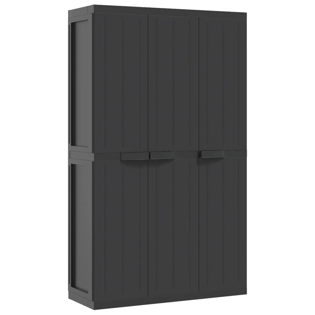 vidaXL Outdoor Storage Cabinet Black 25.6"x14.6"x33.5" PP