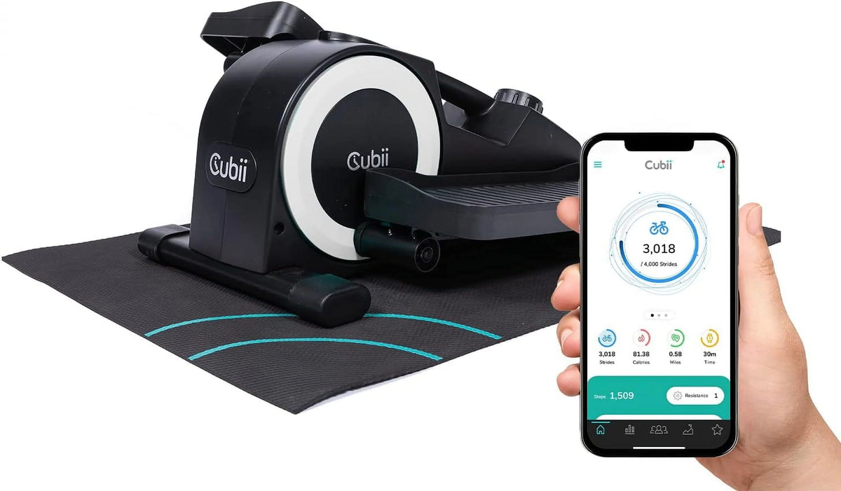 Cubii JR1+ Compact Seated Elliptical With Bluetooth & Gripii Mat
