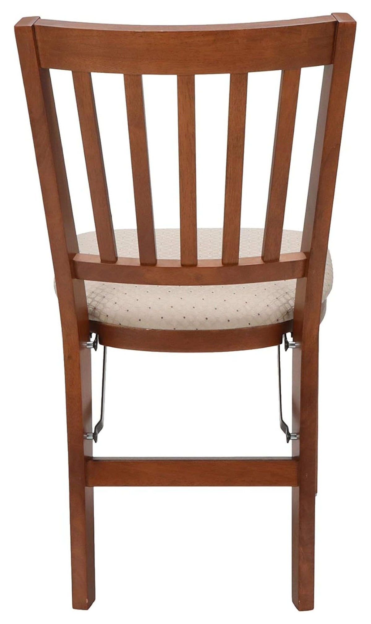Stakmore Shaker Ladderback Premium Solid Wood Dining Table Folding Chair Set with Fabric Padded Upholstered Seat, Cherry (2 Pack)