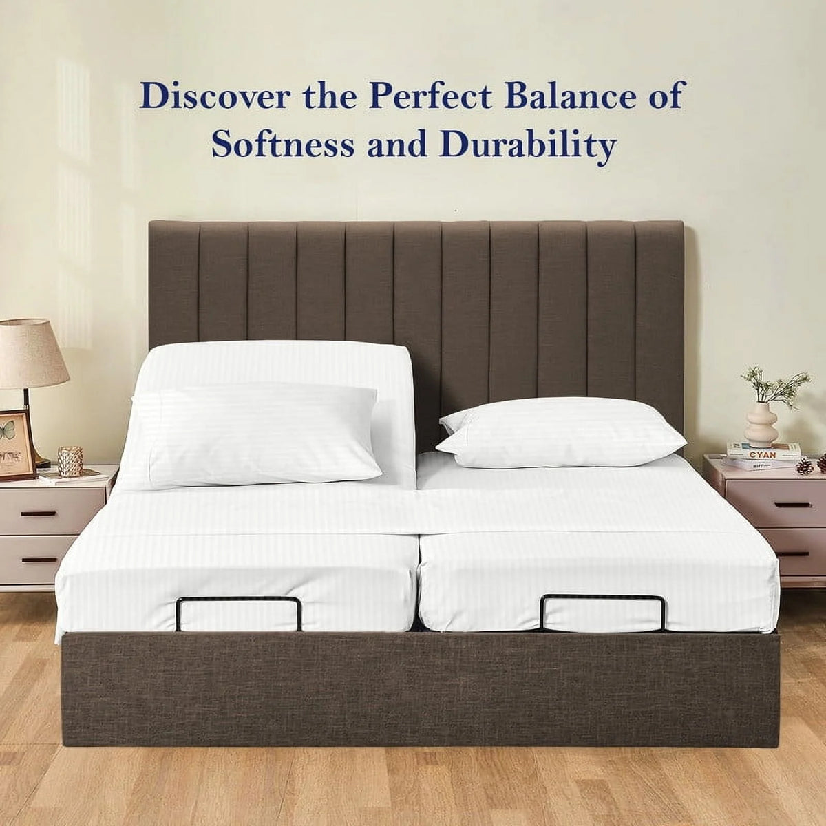 5-Piece Split Queen Sheet Set, 800 Thread Count, 100% Egyptian Cotton, Color Aqua Blue Stripe Pattern, Fits 16-Inch Deep Mattresses