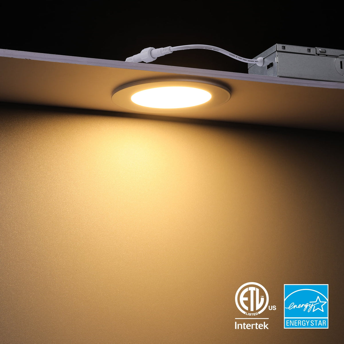 16 Pack 4" 5CCT Dimmable LED Recessed Light with J-Box, 2700K/3000K/3500K/4000K/5000K Selectable, 10W LED Downlight, Aluminum