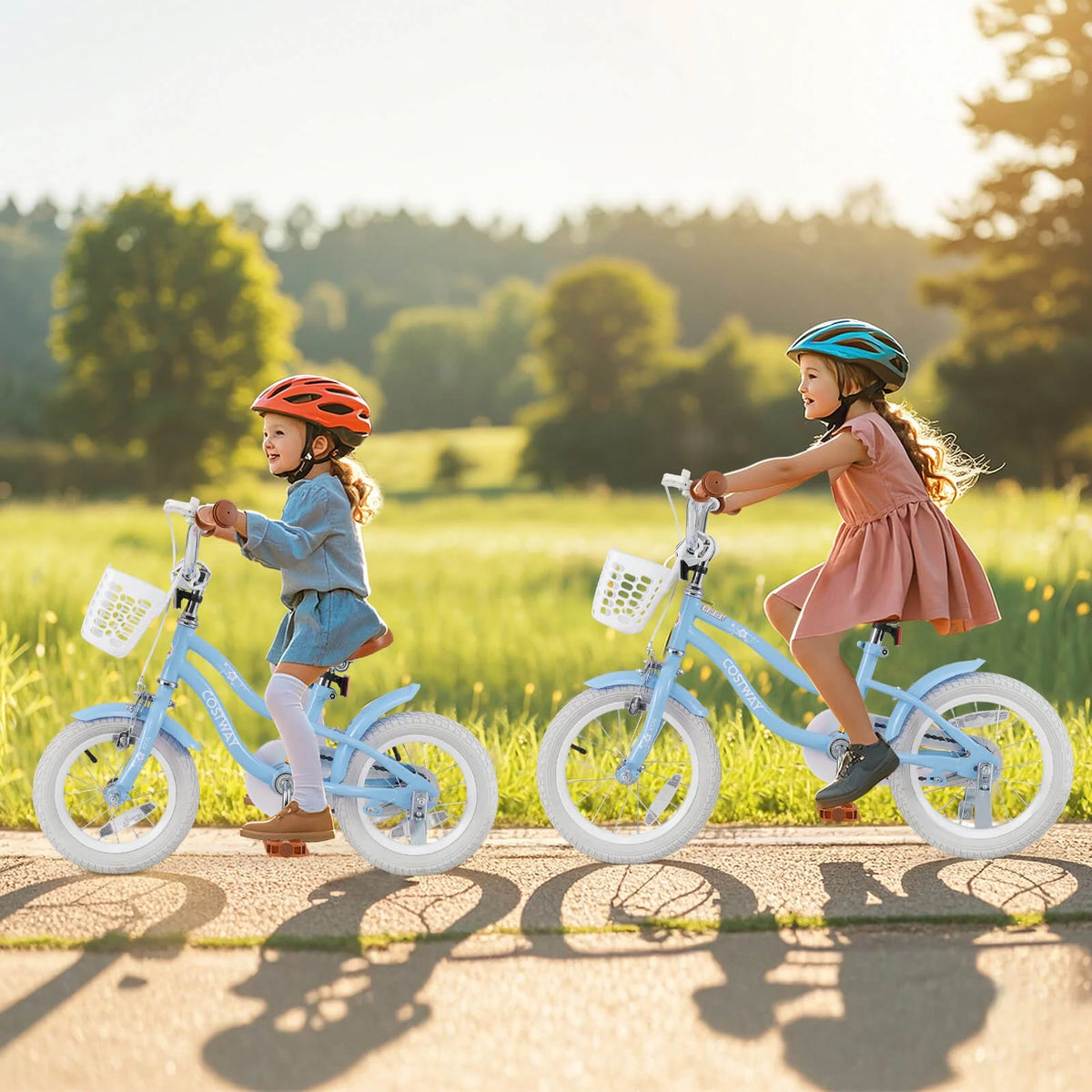 Costway 18'' Kids Bike Toddler Bicycle with Training Wheel Kickstand for 4-8 Years Old Pink