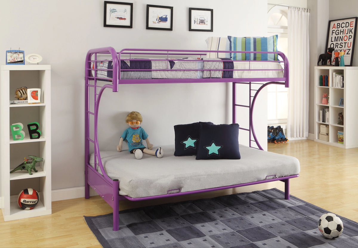 Acme Furniture Eclipse Twin over Full Futon Bunk Bed, Black
