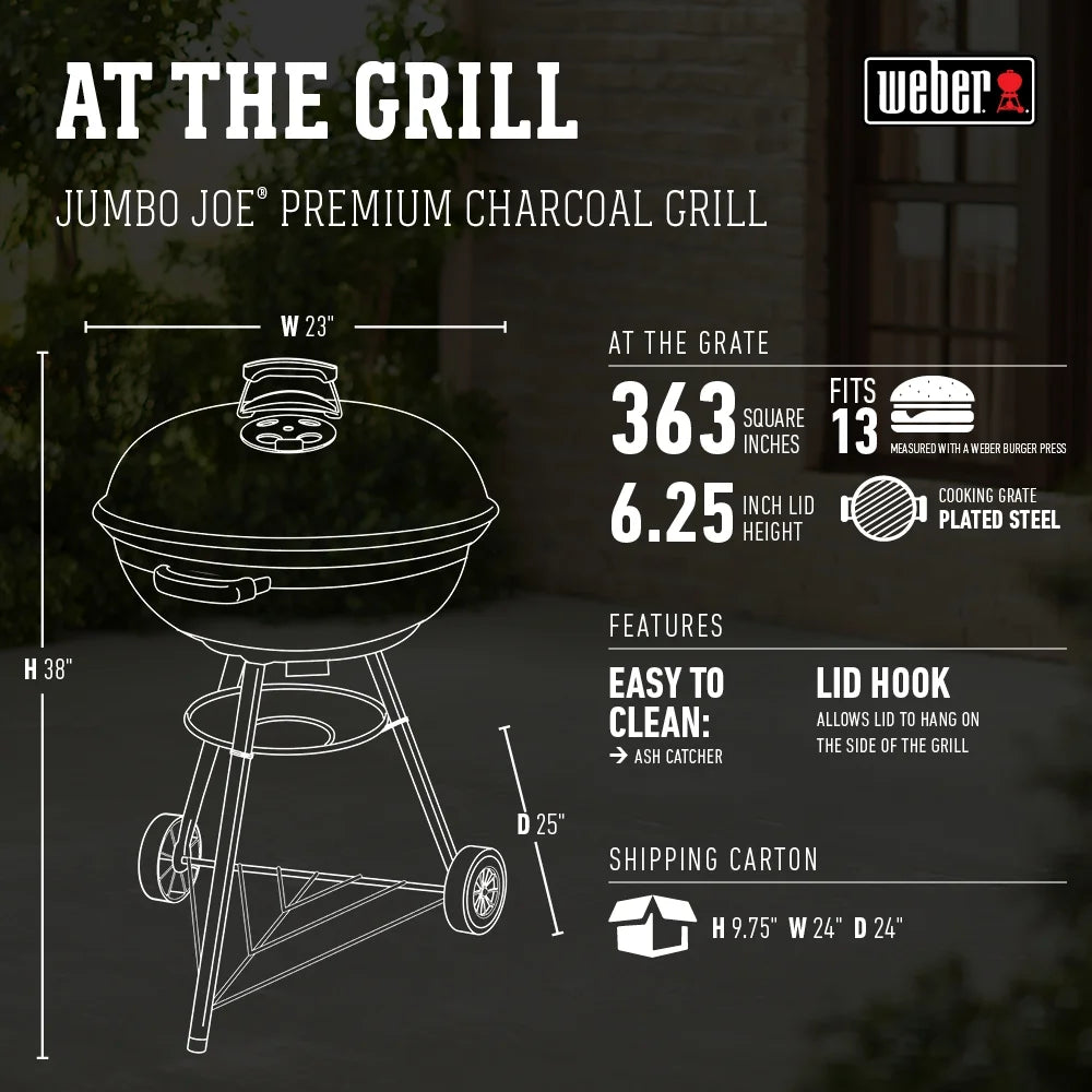 Weber Jumbo Joe Premium 22" Black Charcoal Grill