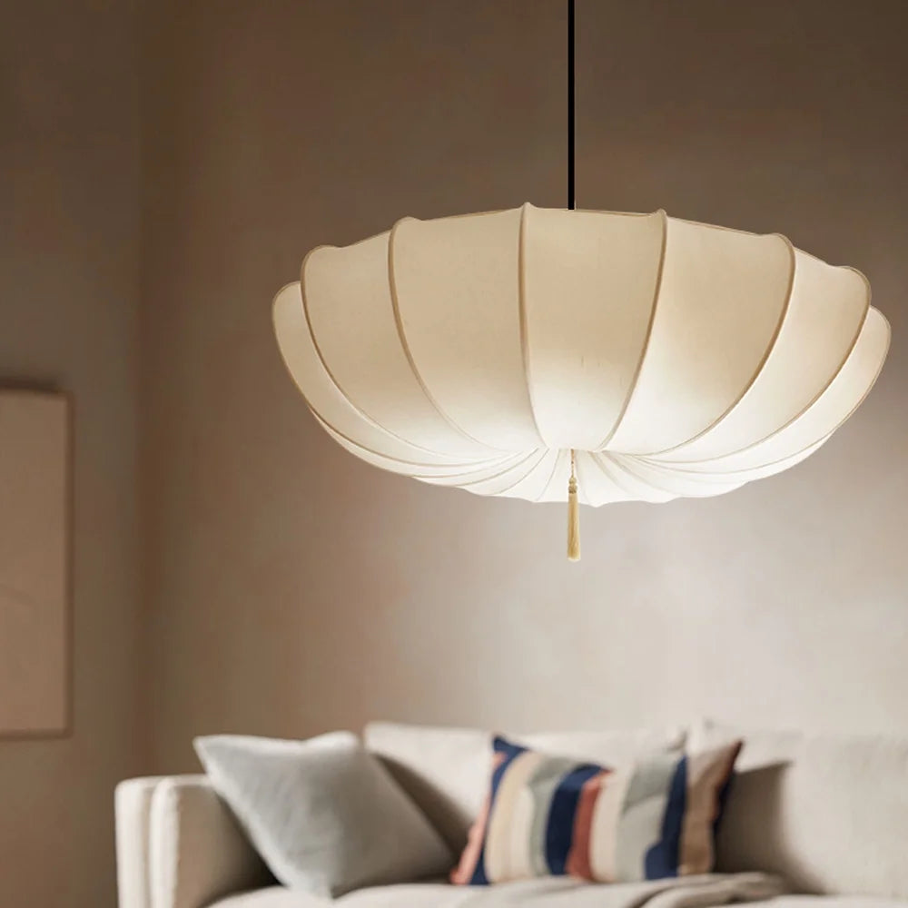 Arturesthome Nordic Medieval Fabric Pendant Lamp French Hotel Living Room Chandelier