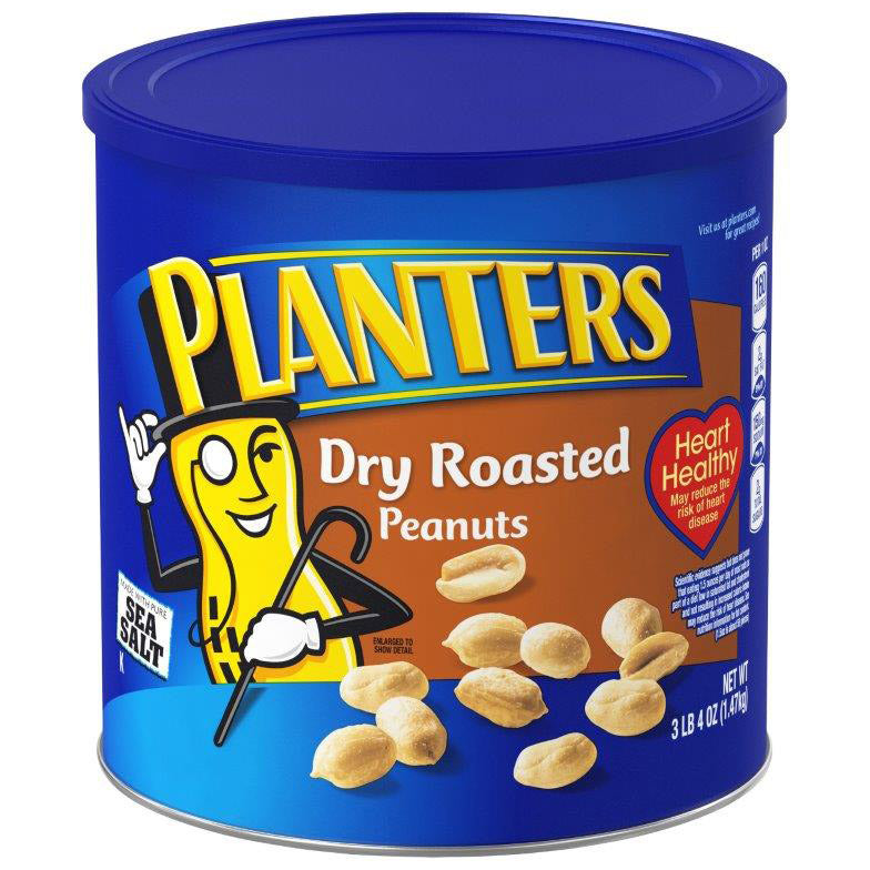 Planters Dry Roasted Peanuts, 3.25 lbs