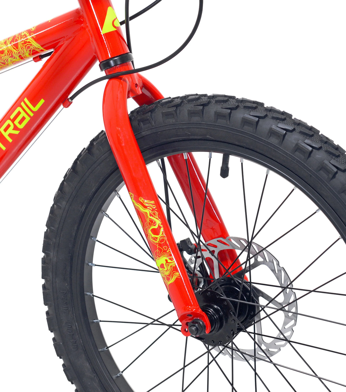 20" Ozark Trail Vibe Mountain Bike, 7 Speed, Fits Rider 3'11"-4'4", Red, Child/Tween/Teen, Unisex