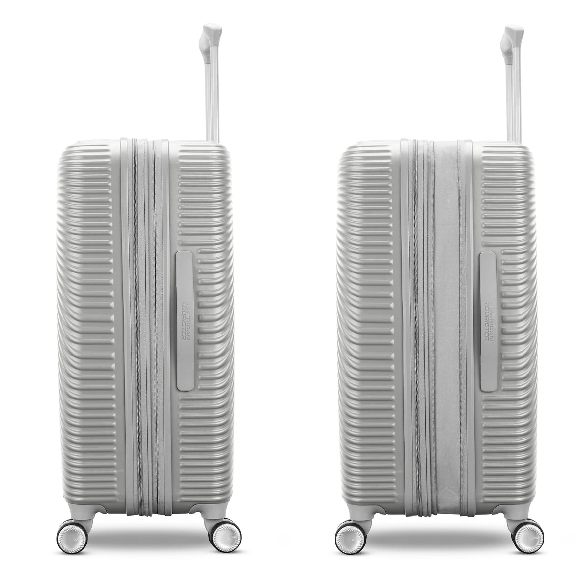 American Tourister Color Waves Medium Checked Suitcase with Spinner Wheels - Silver