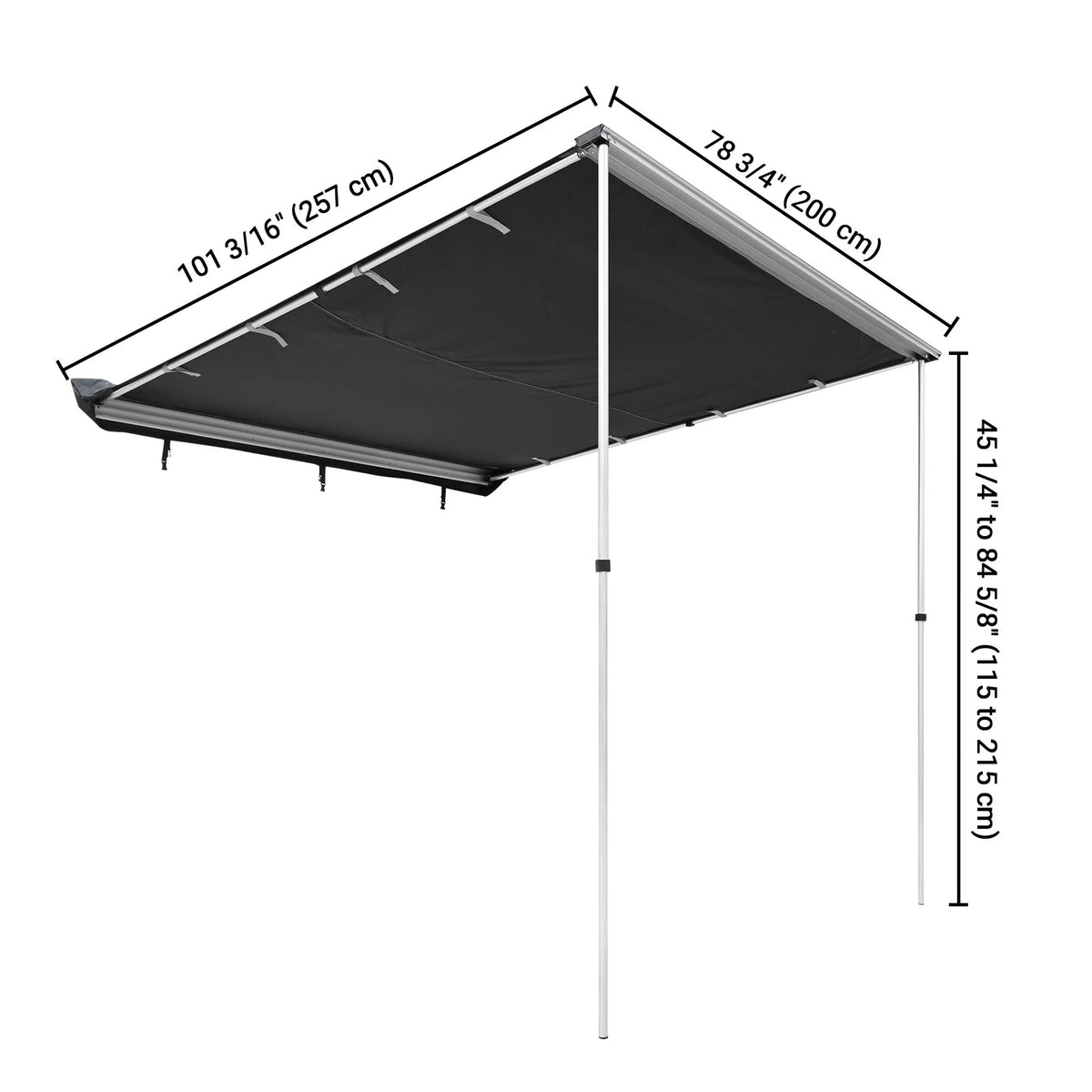 Yescom Vehicle Awning with Blackout Coating 6.6x8.4' Car Roof Rack Overlanding Shade for SUV Camping Travel
