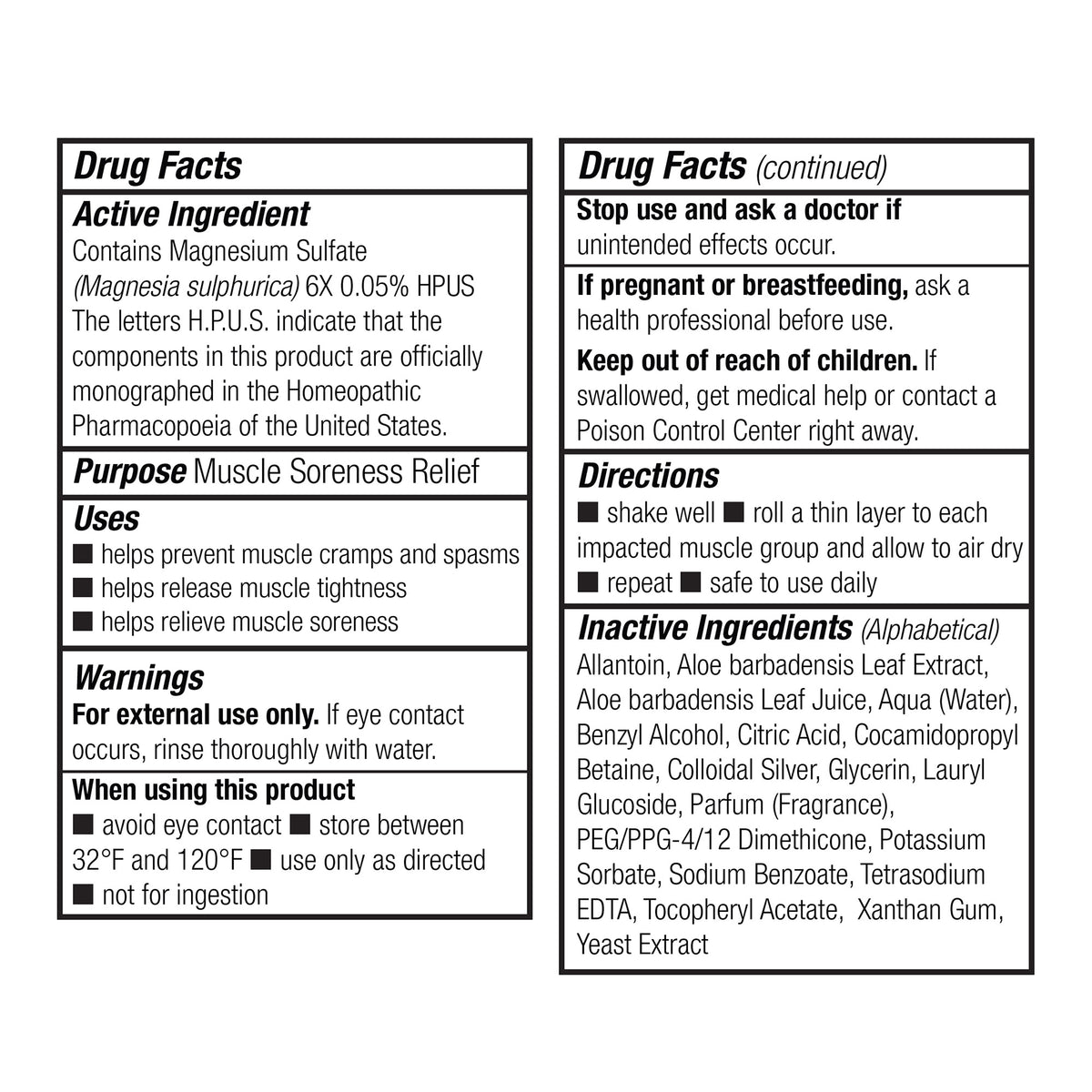 Theraworx Muscle Cramps Roll-On, with Magnesium Sulfate 3oz, 2-pack