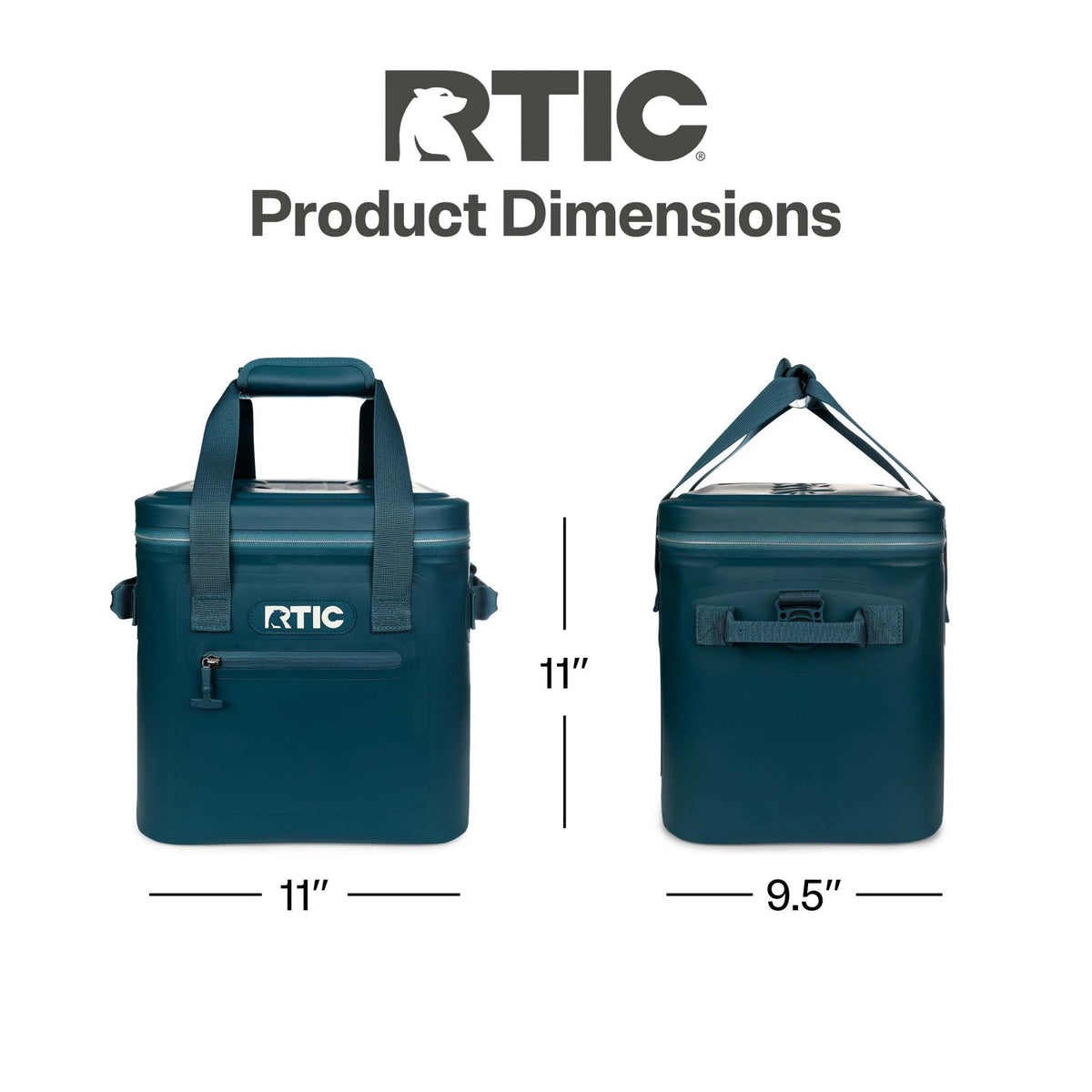 RTIC 12 Can Ultra-Tough Soft Cooler, 10 Qt, Leakproof, Waterproof Zipper,  Black