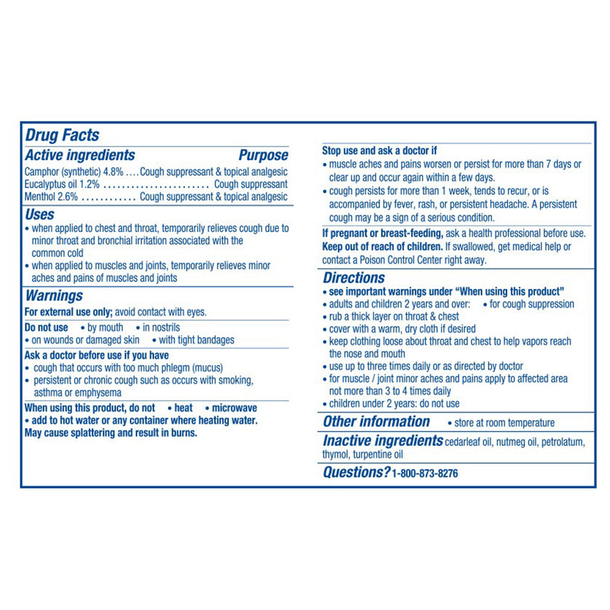 Vicks VapoRub Cough Suppressant & Topical Analgesic, 7.06 Ounces