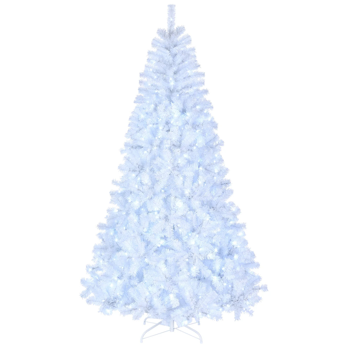 Ktaxon 6.5FT Pre-Lit Christmas Tree, Warm White Lights Pencil Xmas Tree, Slim Christmas Tree with 719 Tips, White