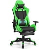 Costway Massage Gaming Chair Reclining Racing Office Computer Chair with Footrest Pink