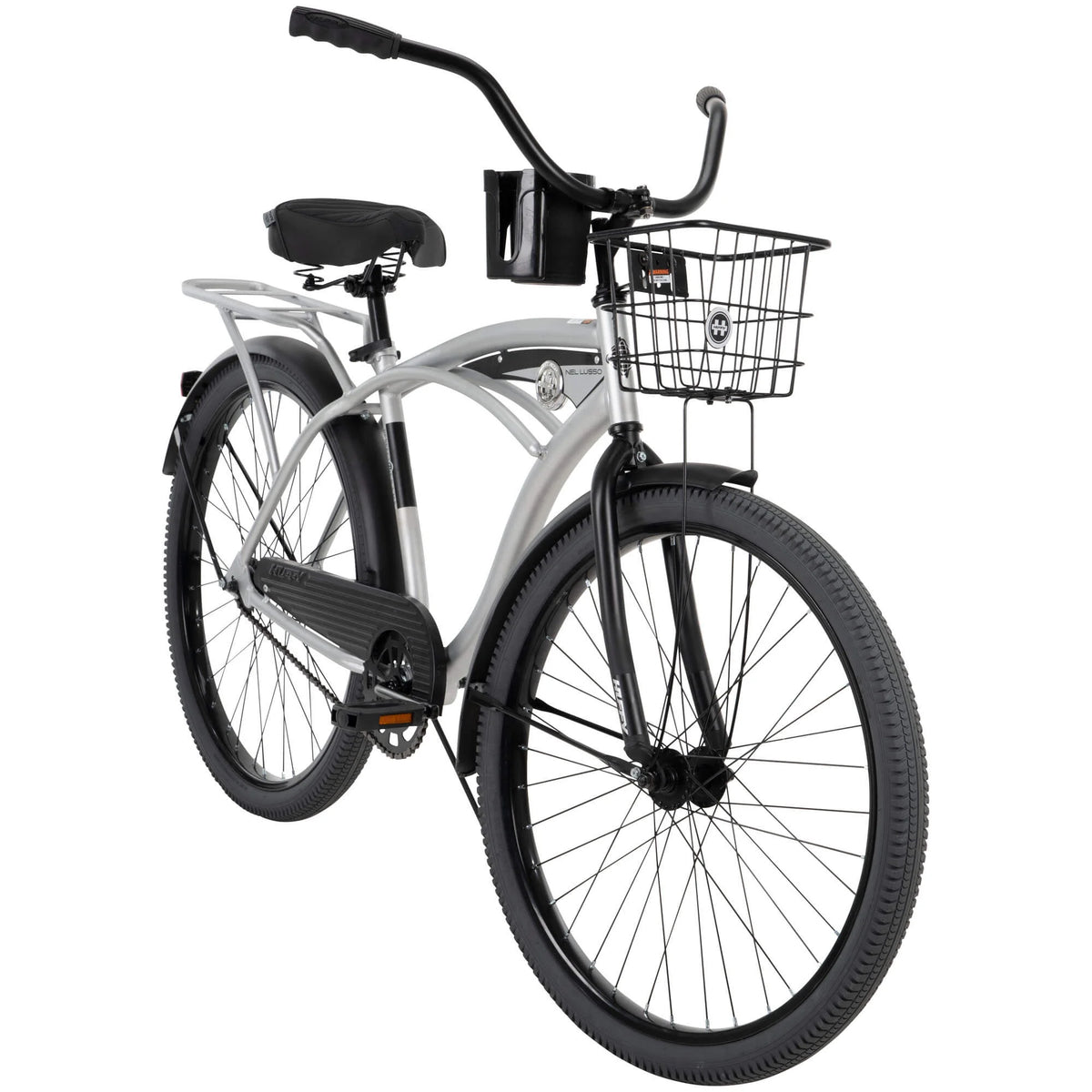 Huffy 26" Nel Lusso Cruiser Bike, Fits Riders 5'0"+, Matte Black, Adult, Men's