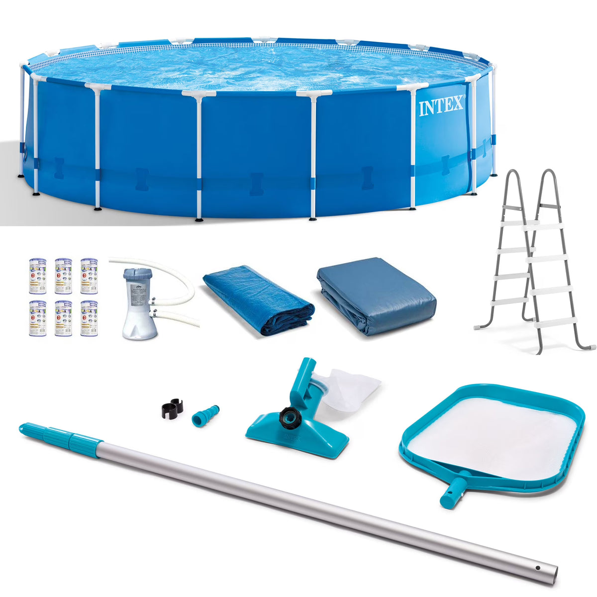 Intex 15' x 48" Metal Frame Above Ground Pool with Filter Pump