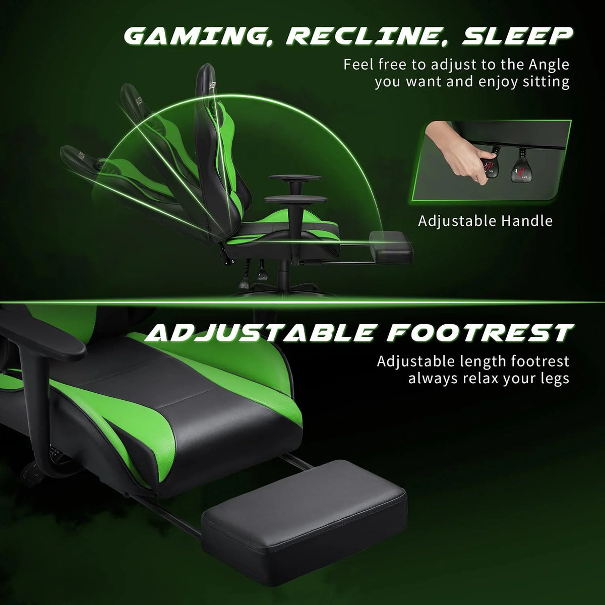 Lacoo High Back Gaming Chair Ergonomic Gaming Computer Chair,Black