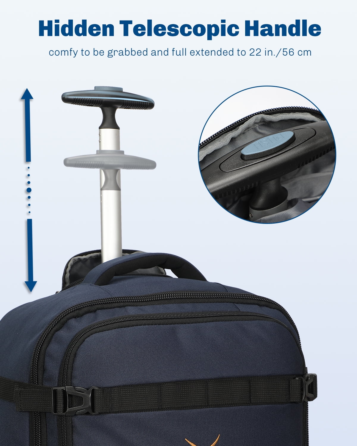 Hynes Eagle 22" Hybrid Carry-On Luggage, Softside Rolling Backpack, Grey