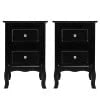 UBesGoo Set of 2 Nightstand, Side Table Night Table,White