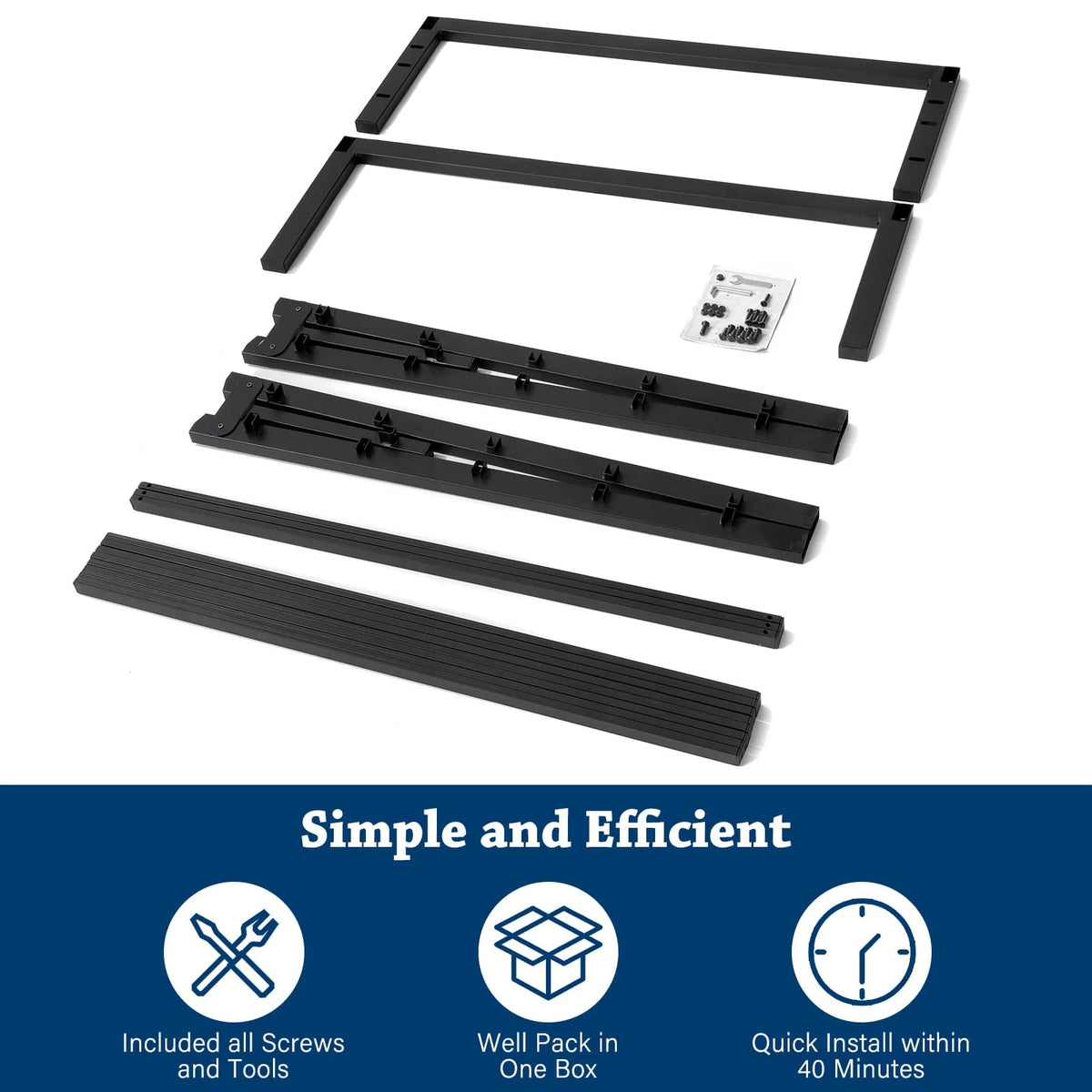 Lusimo 14 inch Twin Bed Frame No Box Spring Needed Heavy Duty Metal Platform Bed Frame Twin Size Anti Slip Support Easy Lock Assembly, Black