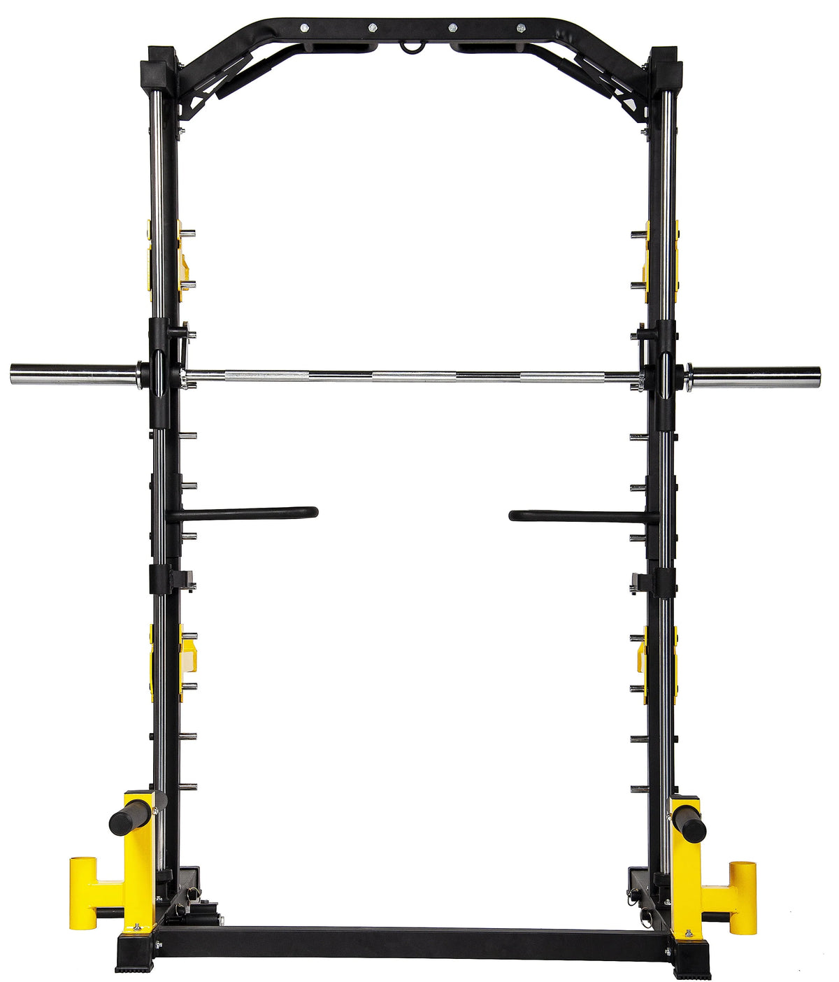 BalanceFrom 1000-Pound Capacity Multi-Function Adjustable Smith Rack Squat Rack with Dip Bars, Weight Plate Holders, Barbell Holders and T-Bar Row Platform