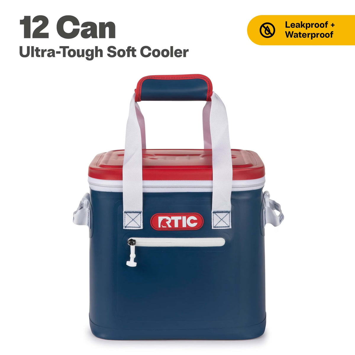 RTIC 12 Can Ultra-Tough Soft Cooler, 10 Qt, Leakproof, Waterproof Zipper,  Black
