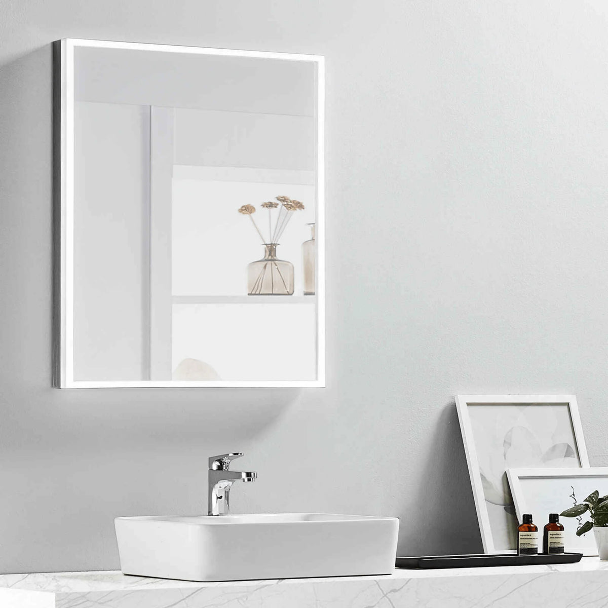 Modern Mirrors Astral Lighted Bathroom Vanity Mirror, Wall Mirror with Dimmable Daylight LED Lighting