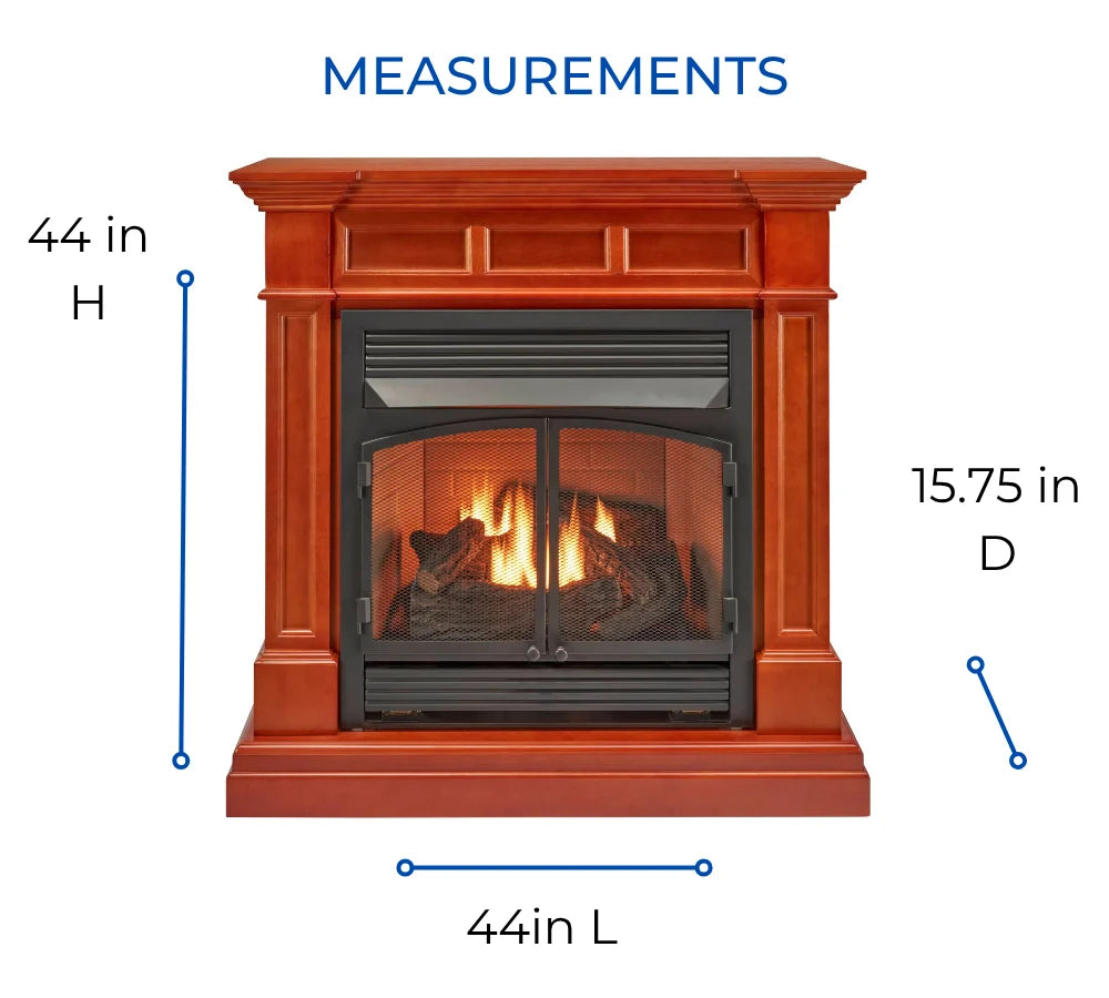 Duluth Forge Dual Fuel Ventless Gas Fireplace With Mantel - 32,000 BTU, T-Stat. Control, Auburn Cherry Finish - Model# DFS-400T-2AC