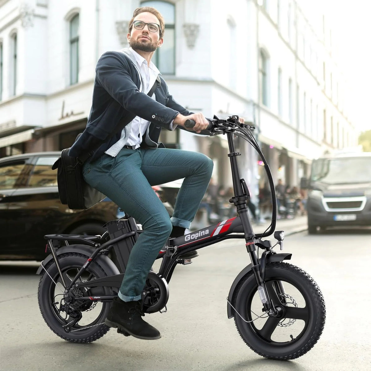 Vivi Electric Bike for Adults 350W Folding Electric Bike 16" x 3.0 Fat Tire Electric Bike 20MPH Commuter Electric Bike with Smart LCD Display Up to 40 Miles